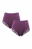 Komfort-Midi Hotpants + Spitzen-Beinausschnitt - 2er-Pack Schwarz S